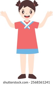 Cute Kid Cartoon Character. World Children's Day. Flat Vector Illustration.