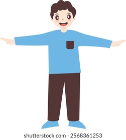 Cute Kid Cartoon Character. World Children's Day. Flat Vector Illustration.