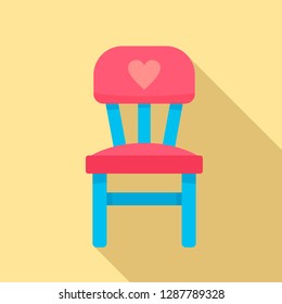 Cute kid chair icon. Flat illustration of cute kid chair vector icon for web design