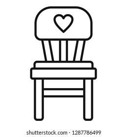 Cute kid chair icon. Outline cute kid chair vector icon for web design isolated on white background