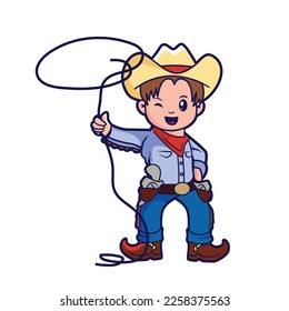 Cute-Kind in einer Cowboykostüme, Vektorgrafik