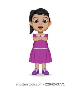 cute kid with cross hands