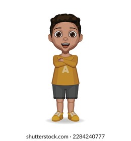 cute kid with cross hands