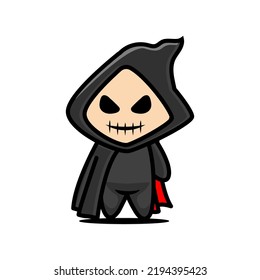 Cute kid with dracula halloween mascot costume