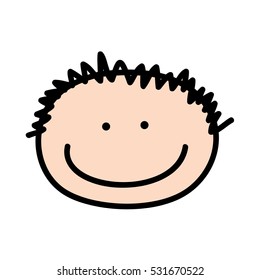 cute kid drawing isolated icon vector illustration design