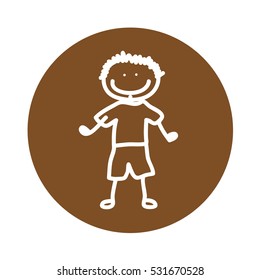 cute kid drawing isolated icon vector illustration design