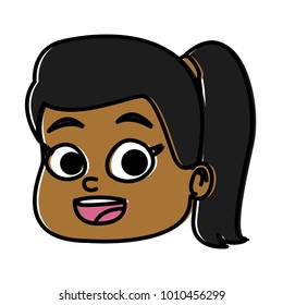Cute kid face cartoon