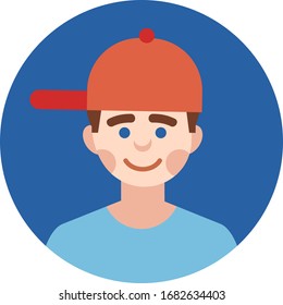 Cute kid face expression emoji emoticon set