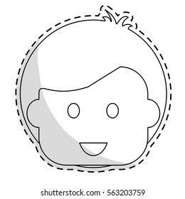 cute kid face icon over white background. vector illustration