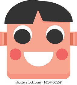 Cute kid face icon. vector