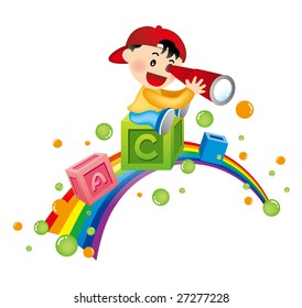 Cute kid find knowledge...