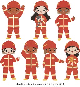 cute kid in firefighter costume