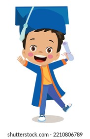 cute kid graduating graduation throwing cap