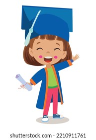 cute kid graduating graduation throwing cap