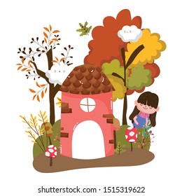 cute kid hello autumn design
