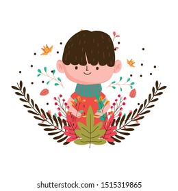cute kid hello autumn design