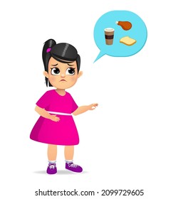cute kid hungry and thinking about food