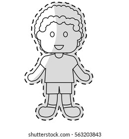 cute kid icon over white background. vector illustration