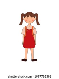 Cute Kid Illustration. Back To School Vector Design