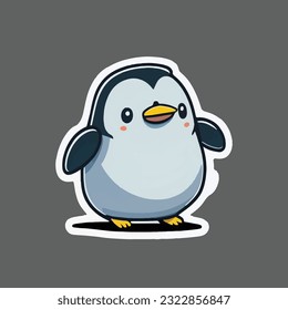 cute kid penguin vector art