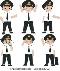 cute kid in pilot costume