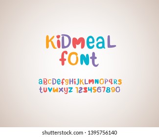 Cute kid playful font set