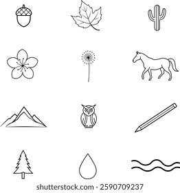 Cute kid scribble doodle icons set.Hand drawn colored set of simple decorative elements.