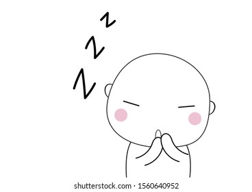 cute kid sleeping  cartoon vector eps.10