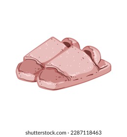 cute kid slippers cartoon. fashion feet, fur cute kid slippers sign. isolated symbol vector illustration