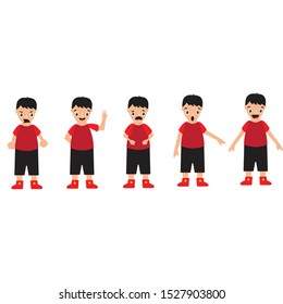 Cute kid standing with different pose