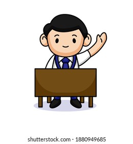 cute kid with student uniform