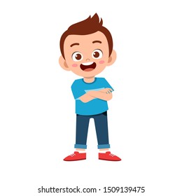 cute kid teen boy show facial expression