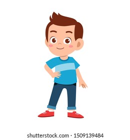 cute kid teen boy show facial expression