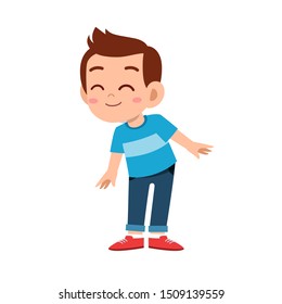cute kid teen boy show facial expression