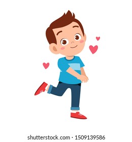 cute kid teen boy show facial expression