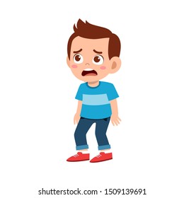 cute kid teen boy show facial expression