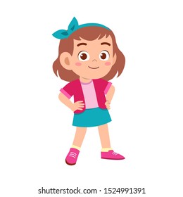 cute kid teen girl show facial expression
