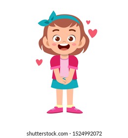 cute kid teen girl show facial expression