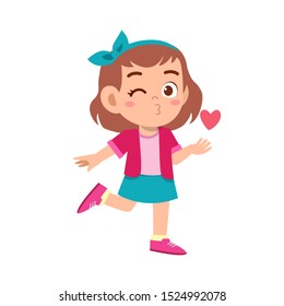 cute kid teen girl show facial expression