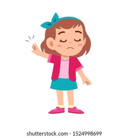 cute kid teen girl show facial expression