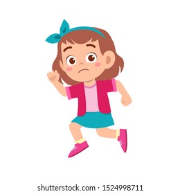 cute kid teen girl show facial expression