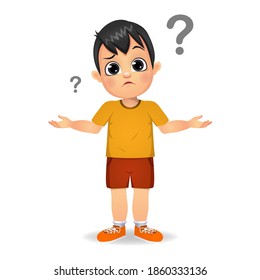 cute kid thinking idea vector