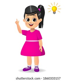 cute kid thinking idea vector