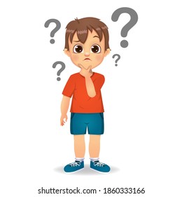 Two Boys Thinking Something Under Question Stock Vector (Royalty Free ...