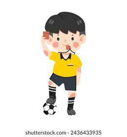 Cute kid wearing Football Referee