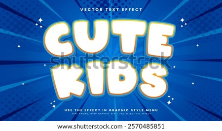 Cute Kids 3d Editable Text Effect Template suitable for Cartoon Style