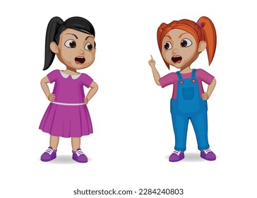 cute kids arguing with friends