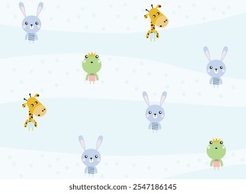 cute kids background with funny characters