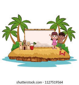 Cute kids at beach