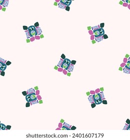 Cute kids blob monster graphic design doodle seamless vector pattern. Colorful creature in bright happy playful endless wallpaper. Minimalist gender neutral art illustration.